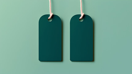 Bitmap version, two dark green price tags on a green background.