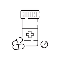 Flu line icon. Flu and coronavirus vector icon. Collection of linear simple web icons such as hygiene, disinfection, symptoms, treatment, virus, prevention and other