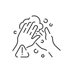 Flu line icon. Flu and coronavirus vector icon. Collection of linear simple web icons such as hygiene, disinfection, symptoms, treatment, virus, prevention and other