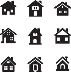 Home Icon vector silhouette illustration black color