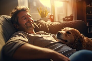A happy and cheerful scene of a Caucasian woman and her adorable labrador puppy enjoying a playful and affectionate moment together indoors and outside.
