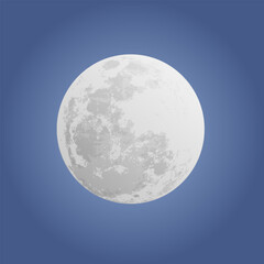 Realistic moon on the night sky