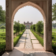 Fototapeta na wymiar Traditional Mughal Garden Illustration
