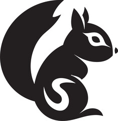 Elegant Squirrel in Black Onyx Acrobat Emblem