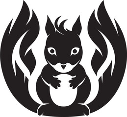 Midnight Elegance Logo Sleek Nutcracker Squirrel