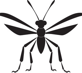 Black and White Insect Emblem Vectorized Insect Art