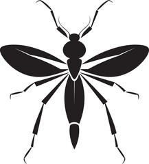 Monochromatic Bug Icon Vector Stick Insect Silhouette