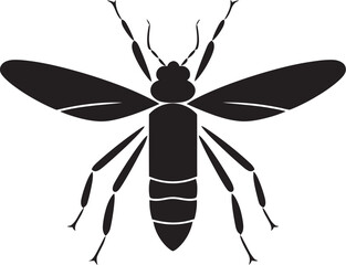 Whimsical Stick Insect Logo Black and White Insect Art