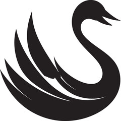 Majestic Swan Silhouette Vectorized Swan Icon