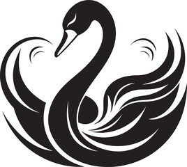 Elegant Swan Silhouette Black Swan Iconography