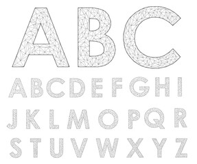 low poly alphabet
