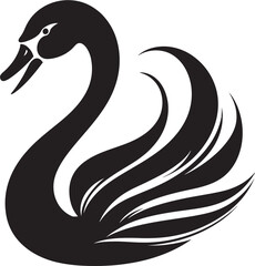 Obraz premium Vectorized Swan Elegance Black Swan in Art