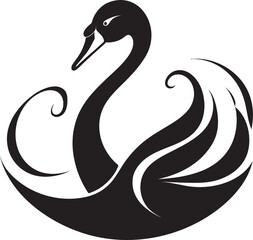 Line Art Swan Profile Sculpted Swan Beauty