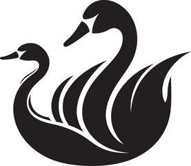 Vector Swan Serenade Swans Elegance in Lines