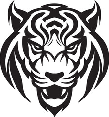 Fototapeta premium Majestic Tiger Crest Graceful Black Tiger Logo