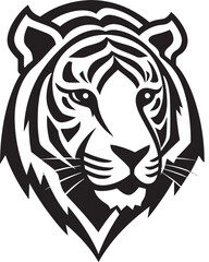 Untamed Predator Insignia Monochromatic Tiger Face Logo