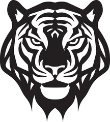Monochromatic Tiger Face Logo Sinister Feline Seal