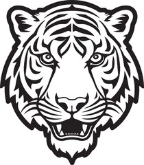 Obraz premium Mighty Tiger Profile Logo Ferocity Unleashed Symbol