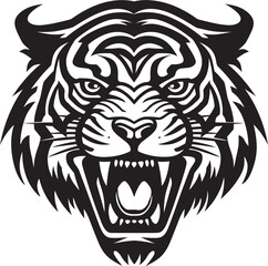 Sinister Tiger King Badge Regal Jungle Cat Icon