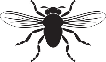 Deadly Tsetse Pest Emblem Black Winged Threat Icon