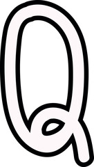 alphabet, hand draw, vector, 90s style, letter, typography, doodle, letter q