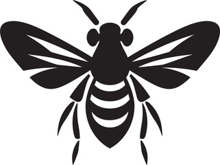 Black Vector Wasp of Authority Monochrome Insect Command Badge