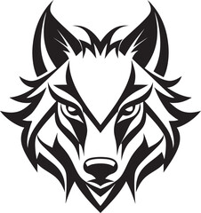 Midnight Timberwolf Insignia Graceful Canine Face Logo