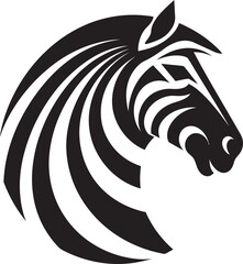 Elegant Zebra Stamp Symbol Regal Striped Majesty Icon