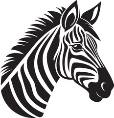 Fototapeta na wymiar Graceful Stripes Emblem Design Elegant Zebras Silent Beauty