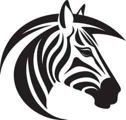 Black and White Safari Icon Majestic Wilderness Insignia