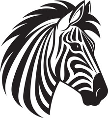 Zebras Silent Elegance Crest Striped Equine Beauty Symbol