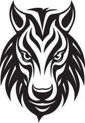 Regal Equine Face Logo Elegant Zebras Silent Stroll