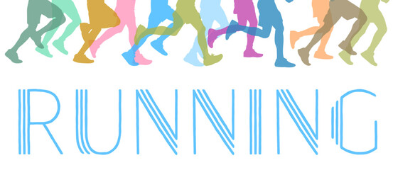 Running silhouettes of people