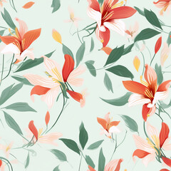 Beautiful seamless pattern with colorful flowers suitable for textile, gift wrapping and wallpaper