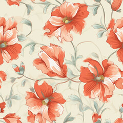 Beautiful seamless pattern with colorful flowers suitable for textile, gift wrapping and wallpaper