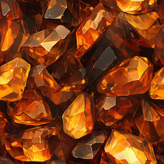 Seamless endless background consisting of shiny pieces of bright orange amber, for using in websites, typography and wrapping paper