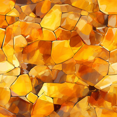 Seamless endless background consisting of shiny pieces of bright orange amber, for using in websites, typography and wrapping paper