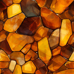Seamless endless background consisting of shiny pieces of bright orange amber, for using in websites, typography and wrapping paper