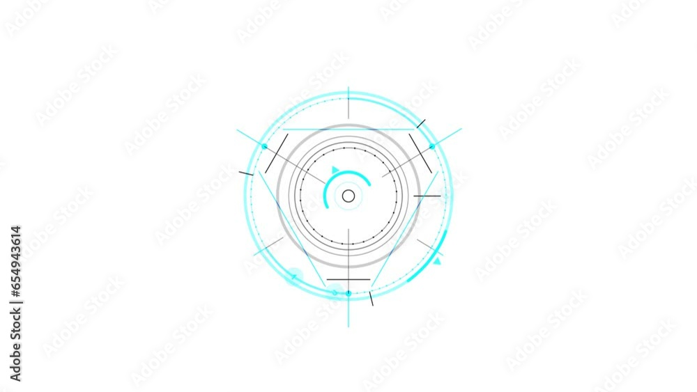Poster hud element in round shape for sci-fi interface.