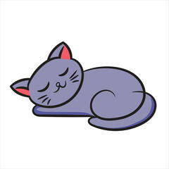 Cute cat sleeping cartoon vector