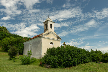 Saint Donatus Chapel in Gyulakeszi, Hungary from Balaton uplands
