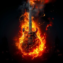 Rock Guitar In Flames