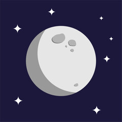 lunar moon and stars at night flat design © notc_create
