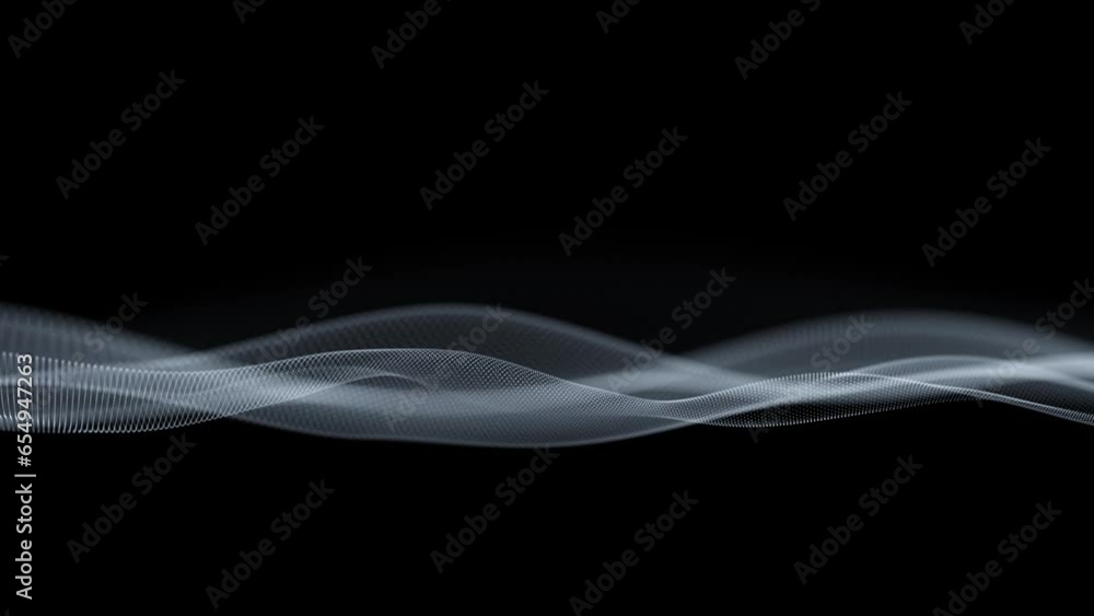 Poster abstract business technology waves loop motion on clean black background. slow motion.