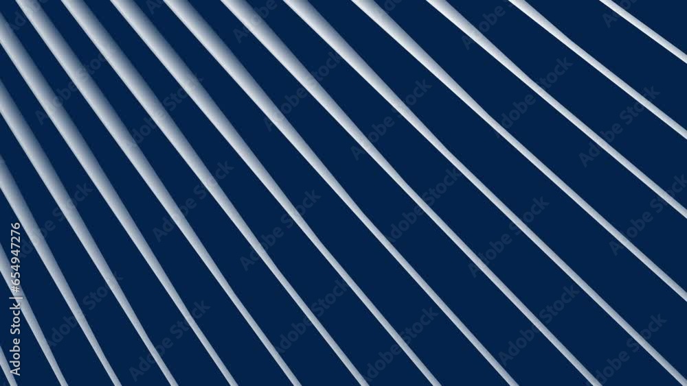 Poster artistic blue white line stripes pattern loop motion animation background.