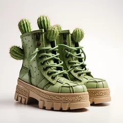 Cactus pattern shoes Beautiful green cactus shoes. Generative AI © PLA  Graphics