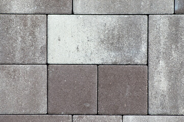 colored decorative paving slabs close up