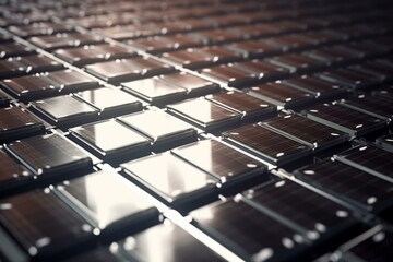 Cutting-edge solar batteries produce clean energy. Generative AI - obrazy, fototapety, plakaty