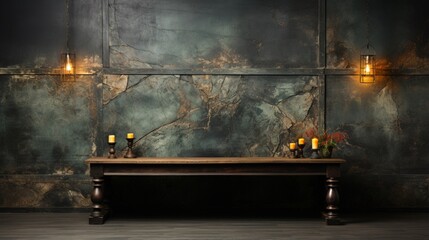 Black stained stucco wall background