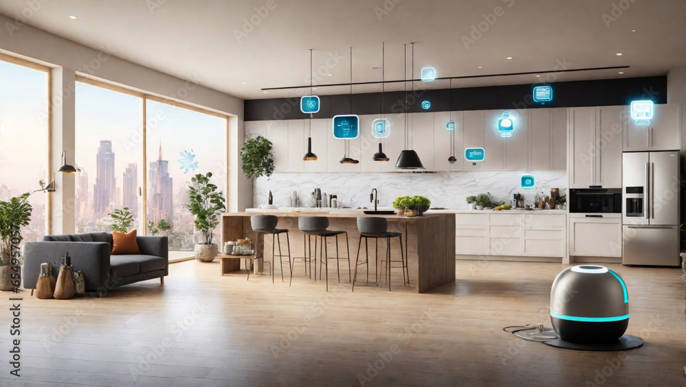 Aufkleber automation power of the internet of things with a visually stunning image of a smart home generative